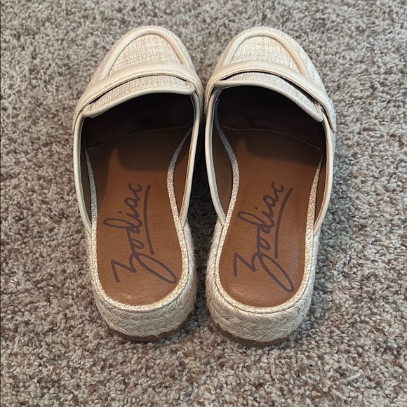 NWOT! Zodiac Cream/Beige RaffiaTextured Espadrille Mule Shoes - Picture 3 of 7